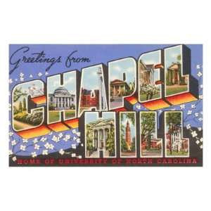  Greetings from Chapel Hill, North Carolina Premium Poster 