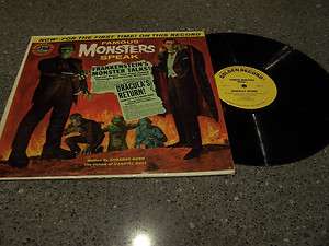   Famous Monsters Speak WONDERLAND GOLDEN RECORDS LP DRACULA  