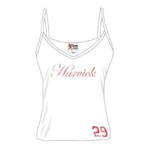  Kevin Harvick Ladies White Glitter Strappy Tank, X large 