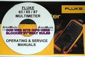 FLUKE 83 85 87 Multimeter, Ops & Service Manuals, 2 Vol  