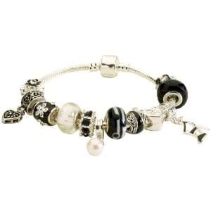  Black & White Charm Bracelet Jewelry