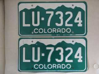 Vintage Car License Plates USA COLORADO State Rare NR  