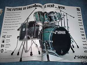 Sonor Designer Series Drums 1994 2  page Print Ad  