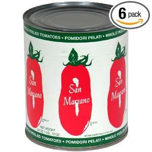 San Marzano Tomatoes Peeled Whole, 28 Ounce (Pack of 6)  