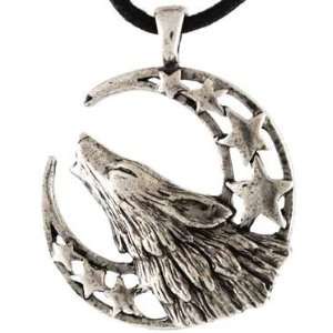 Howling Wolf Moon Celestial Amulet Necklace Pendant Charm Wicca Wiccan 