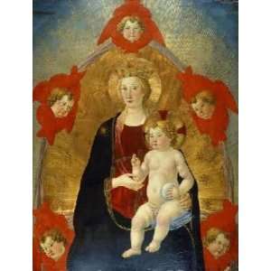 Madonna and Child with Cherubim Cosimo Rosselli. 26.75 inches by 34 