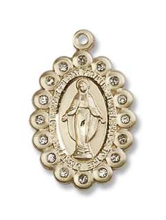 Gold Filled Miraculous Medal Virgin Mary St. Blessed Sa  