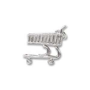  Grocery Cart Charm in White Gold Jewelry