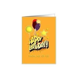  Happy Birthday from all of us, birthday card, balloons 