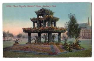 Ohio postcard Sandusky, Floral Pagoda, Soldiers Home  