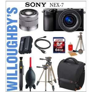  NEX 7/B Compact Interchangeable Lens Digital Camera (Black) + Sony 