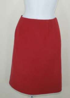 Womens Talbots Red Wool 2pc Skirt Suit Size 6 Size 8  