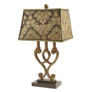 New CBK TABLE LAMP SCROLL OPENWORK 3 CANDLE STYLE 3 WAY SWITCH SPANISH 
