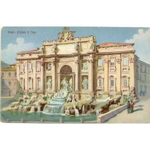    1900 Vintage Postcard Trevi Fountain   Rome Italy 