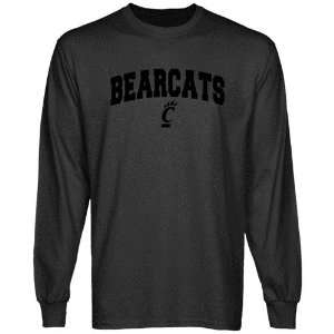  Cincinnati Bearcats Charcoal Logo Arch Long Sleeve T shirt 