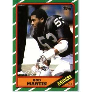  1986 Topps # 71 Rod Martin Los Angeles Raiders Football 