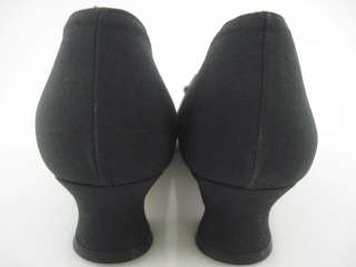 ROSSANA BY CHARNA Black Nylon Bow Pumps Shoes 5 1/2  