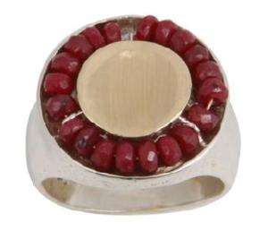 buy SILVER GOLD ruby RING rings JEWELRY gemstone r395r  