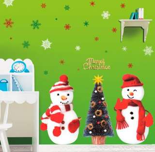Christmas Snowman Wall STICKER Removable Decor Decal  