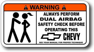 Airbag Check Chevy Sticker Decal Duramax Silverado 4x4  