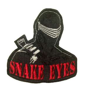 JOE Snake Eyes Embroidered Patch Cobra GIJOE  