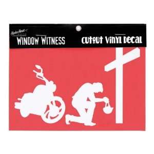 Christian Vinyl White Window Decal Auto Bumper Sticker   Motorcycle 