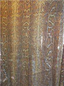 FABRIC BROWN SNAKE SEQUIN SHEER STRETCHY PRE CUT 20X56  