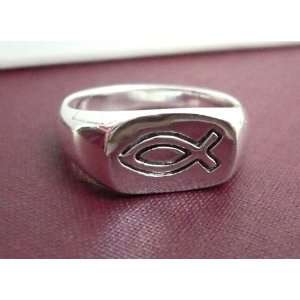   Ring   Size 11   Christian Icthus Ring   Christian Fish Symbol Ring