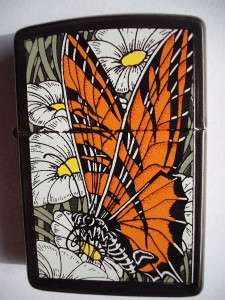 BUTTERFLY BARRETT SMYTHE ZIPPO LIGHTER 2 SIDED RARE 93  