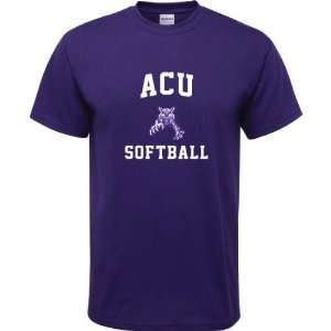 Abilene Christian Wildcats Purple Youth Softball Arch T Shirt  