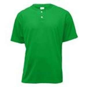  Soffe Youth Kelly Green Midweight Cotton/Poly Henley SMALL 