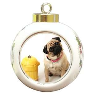  Pug Dog Christmas Holiday Ornament