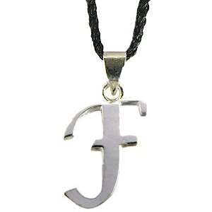  Cute little Silver Initial Pendant F   Comes with Japanese 