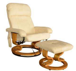 Aosom Office cream white TV recliner Vibrating Massage Chair W/Ottoman 