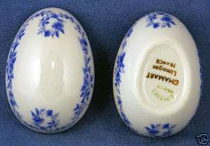 Vintage Limoges Blue Garland Small Egg Trinket Box  