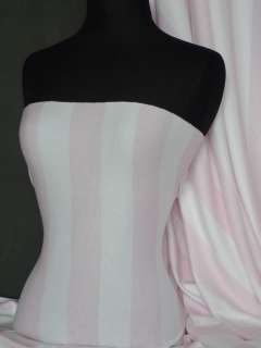 Stripe pink white cotton interlock jersey fabric material t shirts 