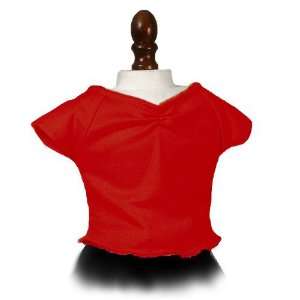  Red Cinched Front Knit Doll Top, 18 Inch Doll Clothing 