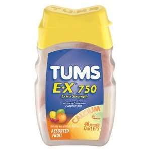 Tums Extra Strength Antacid Assorted Flavors    48 Chewable Tablets