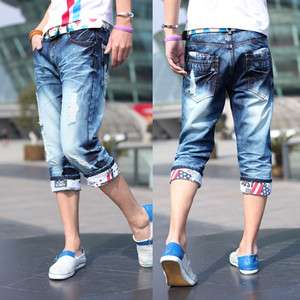   Man Mens Casual Jeans Short Pants Short Slim Jeans Top Designed JK29