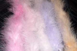 Custom Satin Organza Hair Bow Marabou Feather Puff NEW  