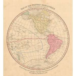  Smith 1860 Antique Map of the Western Hemisphere Office 