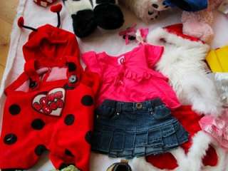 HUGE Lot Build A Bear 4 Animals & Clothes Shoes Holiday  
