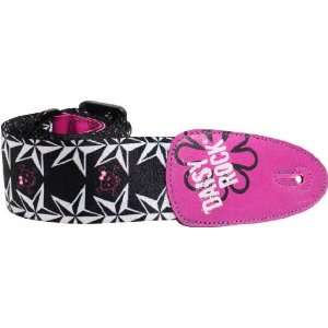 Daisy Rock Pink Skulls Guitar Strap   Black/Pink (Standard 