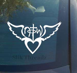 NOTW Heart with Wings 20 Vinyl Decal Sticker Christian  