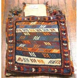   Knotted Antique Varamin Solt Bag Persian Rug   22x19