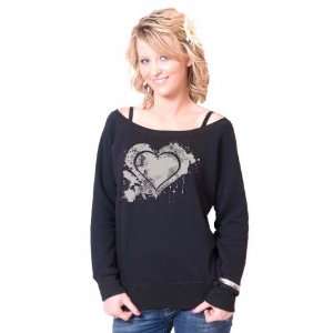  Grunge Heart Slouchy Wideneck Sweater 
