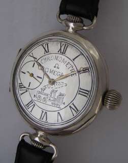 Early Railroad Chronometre OMEGA Swiss Silver Wrist Perfect   Rare 