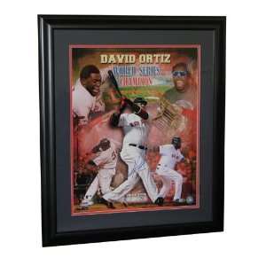  Autograph David Ortiz 16x20 Framed Champion Collage. MLB 