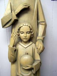 Huge Church Wood Carved Statue Saint Joseph & Jesus 50  