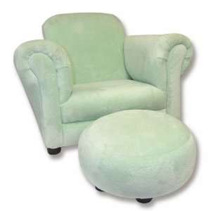 Sage Velour Club Chair Set Green Baby